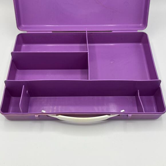 Vintage 1987 Class Case Divided Pencil School Supplies Plastic Case Made in USA - Picture 7 of 12